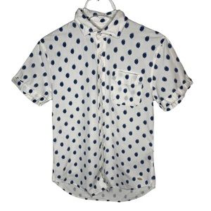 SALE Scotch & Soda Men’s Short Sleeve Cotton Linen Pattern Button Up Shirt S
